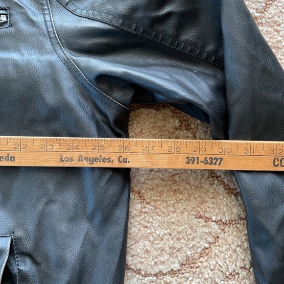 NWT GIII SEAN JOHN Mens XXL Brown Faux Leather Removable Hooded Bib Lined Jacket - Picture 14 of 14